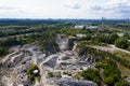 Mining plant. Marble quarry. Open-cast mine. Industrial landscape. Royalty Free Stock Photo