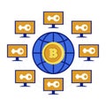 Mining pool, bitcoin or cryptocurrency, online business, Internet connection