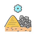 mining processing color icon vector illustration