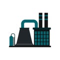 Mining processing plant flat icon