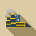 Mining processing plant icon, flat style