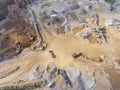 Mining quarry with special equipment, open pit excavation. Sand Royalty Free Stock Photo