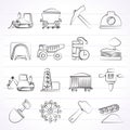 Mining and quarrying industry icons Royalty Free Stock Photo