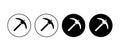 Mining tool pickaxe, vector icon set. Mining cryptocurrency symbol