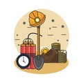 Mining and tools Royalty Free Stock Photo