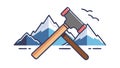Mining Tools Hammer: Resource Extraction and Construction Icon, vector design Generative AI Royalty Free Stock Photo