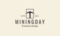 Mining tools square logo vector symbol icon design graphic illustration