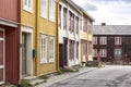 The mining town of Roros, Norway, with many wooden houses Royalty Free Stock Photo