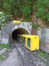 mining train at the entrance to the coal pit, Resavica, Serbia Royalty Free Stock Photo