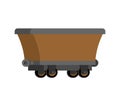 Mining Trolley empty isolated. Mining Extraction mineral. Vector Royalty Free Stock Photo