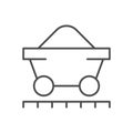 Mining trolley line outline icon