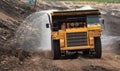 Mining truck unload coal Royalty Free Stock Photo