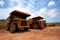 Mining truck unload coal Royalty Free Stock Photo