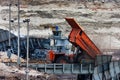 Mining truck unload coal Royalty Free Stock Photo