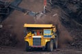 Mining truck unload coal Royalty Free Stock Photo