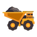 Mining vehicle machinery isolated sideview