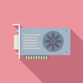 Mining video card icon flat vector. Computer gpu