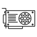 Mining video card icon outline vector. Computer gpu