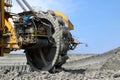 mining wheel in brown coal mine Royalty Free Stock Photo