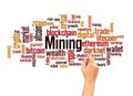 Mining word cloud hand writing concept Royalty Free Stock Photo
