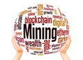 Mining word cloud sphere concept Royalty Free Stock Photo