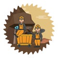 Mining and workers cartoon Royalty Free Stock Photo