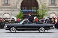 Minister of defense A. Serdyukov stands in car