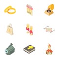 Ministration icons set, isometric style Royalty Free Stock Photo