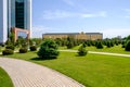 Ministry of Finance in foreground and Government building in Tashkent Royalty Free Stock Photo