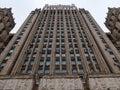 Ministry of Foreign Affairs building. One of seven stalinism skyscrapers. Low angle view. Moscow, Russia Royalty Free Stock Photo