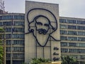 Ministry of Information Building with a steel memorial to Cuban Prime Minister Fidel Alejandro Castro Ruz - Revolution Square, Hav