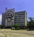 Ministry of Information Building with a steel memorial to Cuban Prime Minister Fidel Alejandro Castro Ruz - Revolution Square, Hav