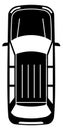 Minivan black icon. Crossover car top view Royalty Free Stock Photo