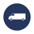 minivan icon in badge style. One of cars collection icon can be used for UI, UX Royalty Free Stock Photo