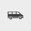 Minivan icon in a flat design in black color. Vector illustration eps10 Royalty Free Stock Photo