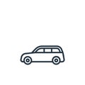 minivan icon vector from vehicles concept. Thin line illustration of minivan editable stroke. minivan linear sign for use on web Royalty Free Stock Photo