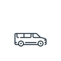 minivan icon vector from vehicles transportation concept. Thin line illustration of minivan editable stroke. minivan linear sign Royalty Free Stock Photo