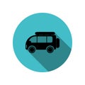 Minivan large car long shadow icon. Simple glyph, flat vector of transport icons for ui and ux, website or mobile application Royalty Free Stock Photo