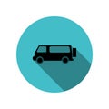 Minivan long shadow icon. Simple glyph, flat vector of transport icons for ui and ux, website or mobile application Royalty Free Stock Photo