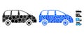 Minivan Mosaic Icon of Circles Royalty Free Stock Photo