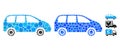 Minivan Composition Icon of Circle Dots Royalty Free Stock Photo
