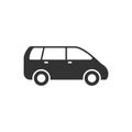 Minivan or passenger van glyph icon