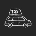 Minivan taxis chalk white icon on black background