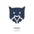Mink icon. Trendy flat vector Mink icon on white background from