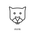 Mink icon. Trendy modern flat linear vector Mink icon on white b
