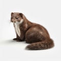 Mink isolated on white created with Generative AI