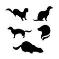 Mink vector silhouettes