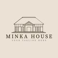 minka house traditional home japanese line art logo vector illustration template design Royalty Free Stock Photo