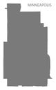 Minneapolis Minnesota city map grey illustration silhouette shape