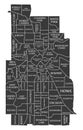 Minneapolis Minnesota city map USA labelled black illustration